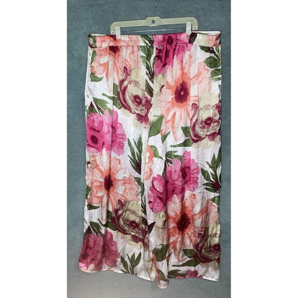 Womens Wide Leg Pants 26/28 Floral Flowy Boho Festival Indie Artsy Hippie Resort - Picture 10 of 10
